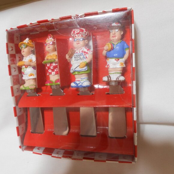 NEW 4 PIECE SET BACKYARD BBQ STAINLESS STEEL KNIFE DIP BUTTER SPREADERS GREAT π - Picture 9 of 9